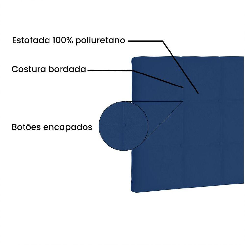 Cabeceira Painel Queen 1,60m Verona Suede Azul Marinho