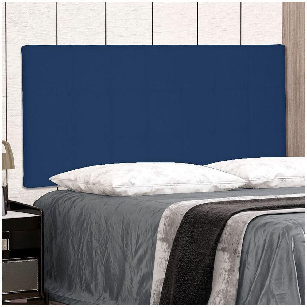 Cabeceira Painel Queen 1,60m Verona Suede Azul Marinho