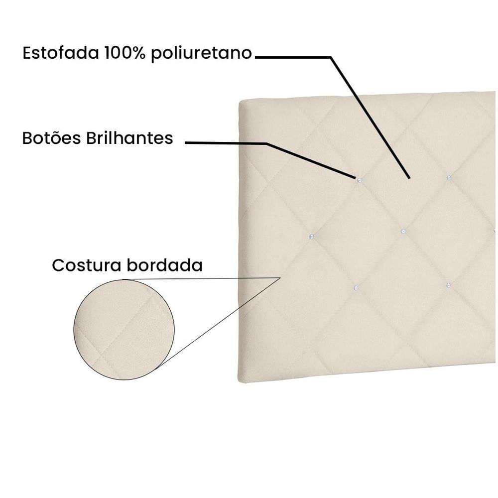 Cabeceira Painel Solteiro 0,90m Tânia Suede Bege