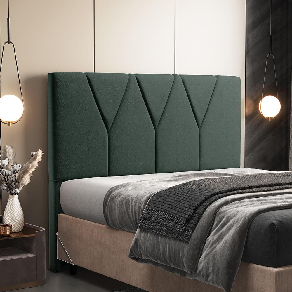 Cabeceira Cama Box Casal 140cm Aura Linho W01 Verde - Mpozenato