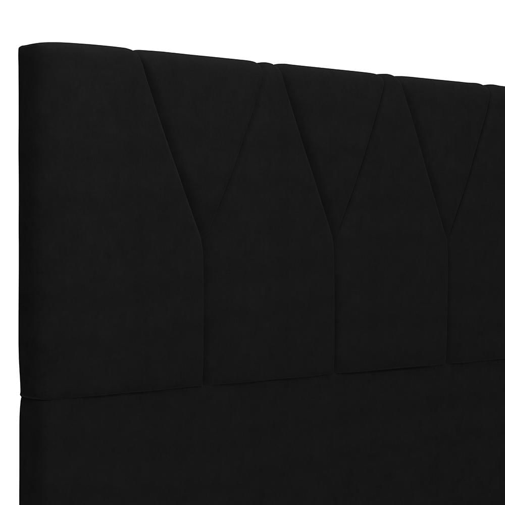 Cabeceira Cama Box Casal 140cm Aura Suede W01 Preto - Mpozenato