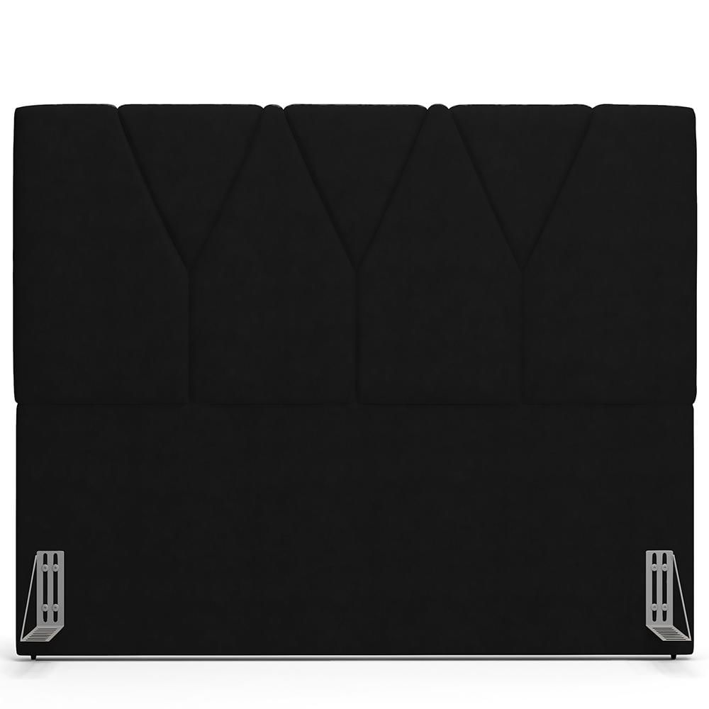 Cabeceira Cama Box Casal 140cm Aura Suede W01 Preto - Mpozenato