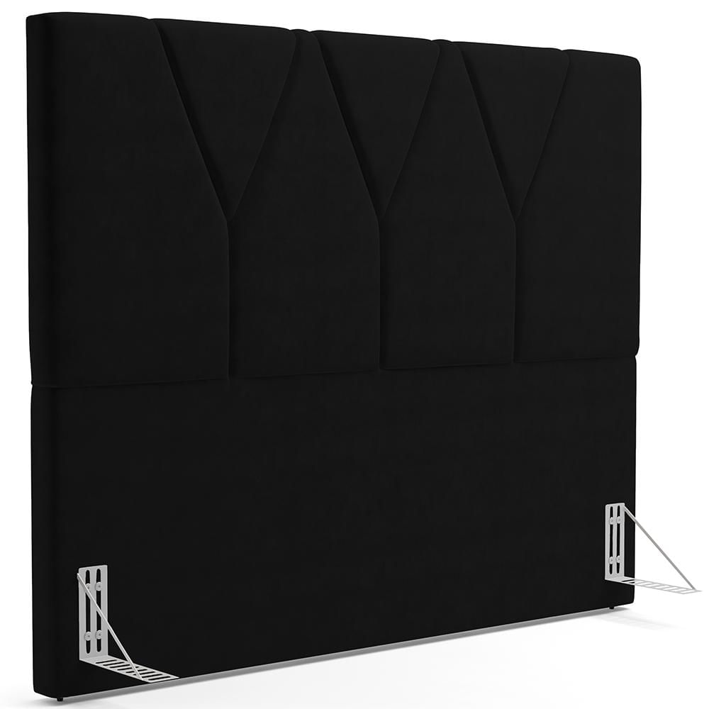 Cabeceira Cama Box Solteiro 100cm Aura Suede W01 Preto - Mpozenato