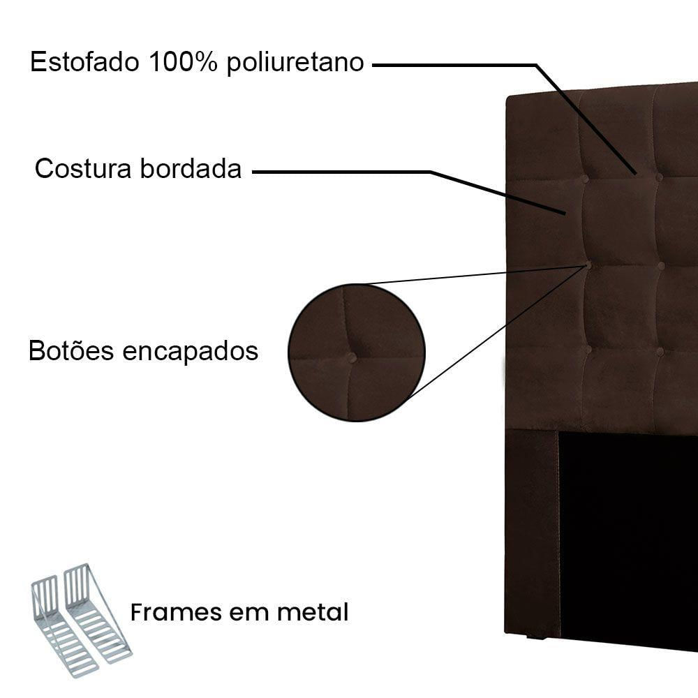 Cabeceira Solteiro 0,90m Santiago Suede - Pallazio Cor Marrom