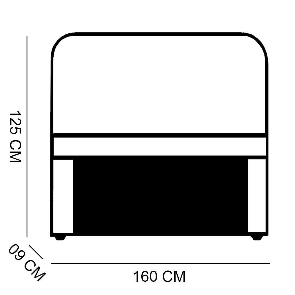 Cabeceira Queen 1,60m Genebra Suede - Pallazio Cor Preto