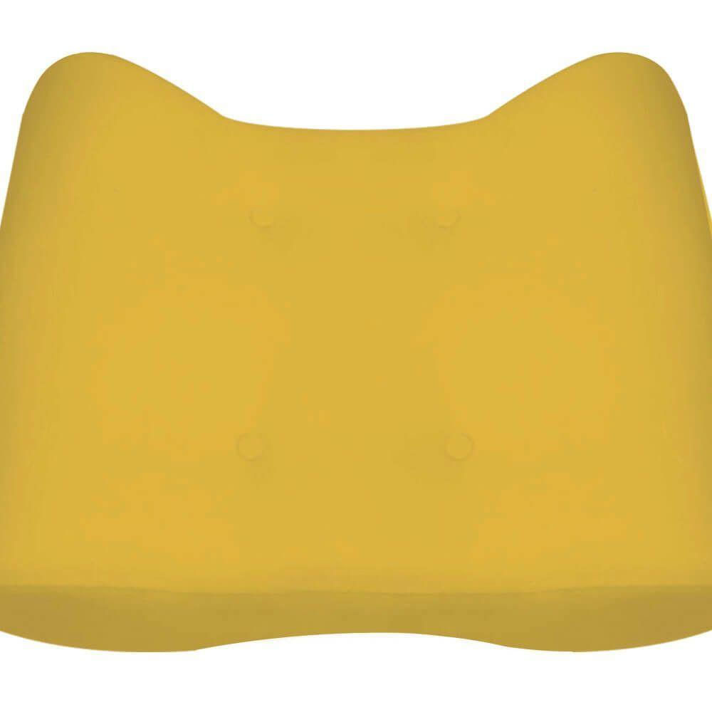 Puff Decorativo Leticia Suede Amarelo Pés Palito Para Sala