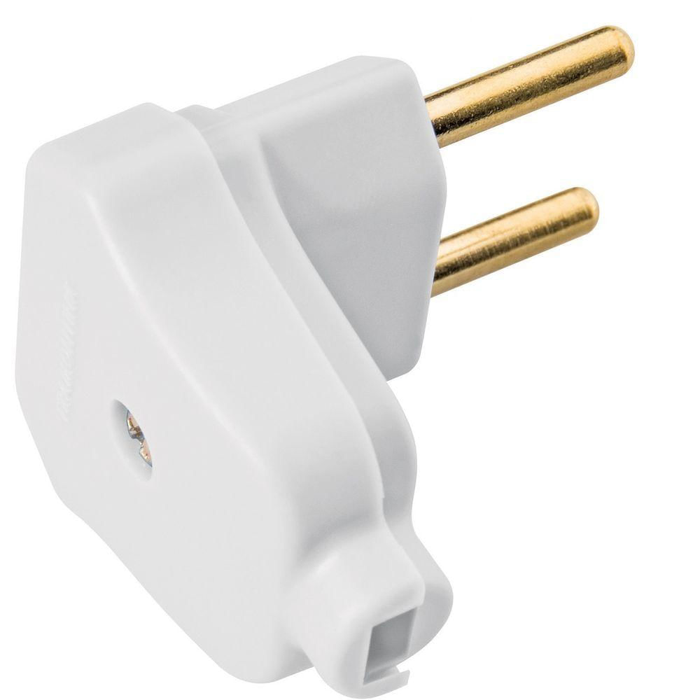 Plugue Angular 2P 10 A 250 V Tramontina Branco