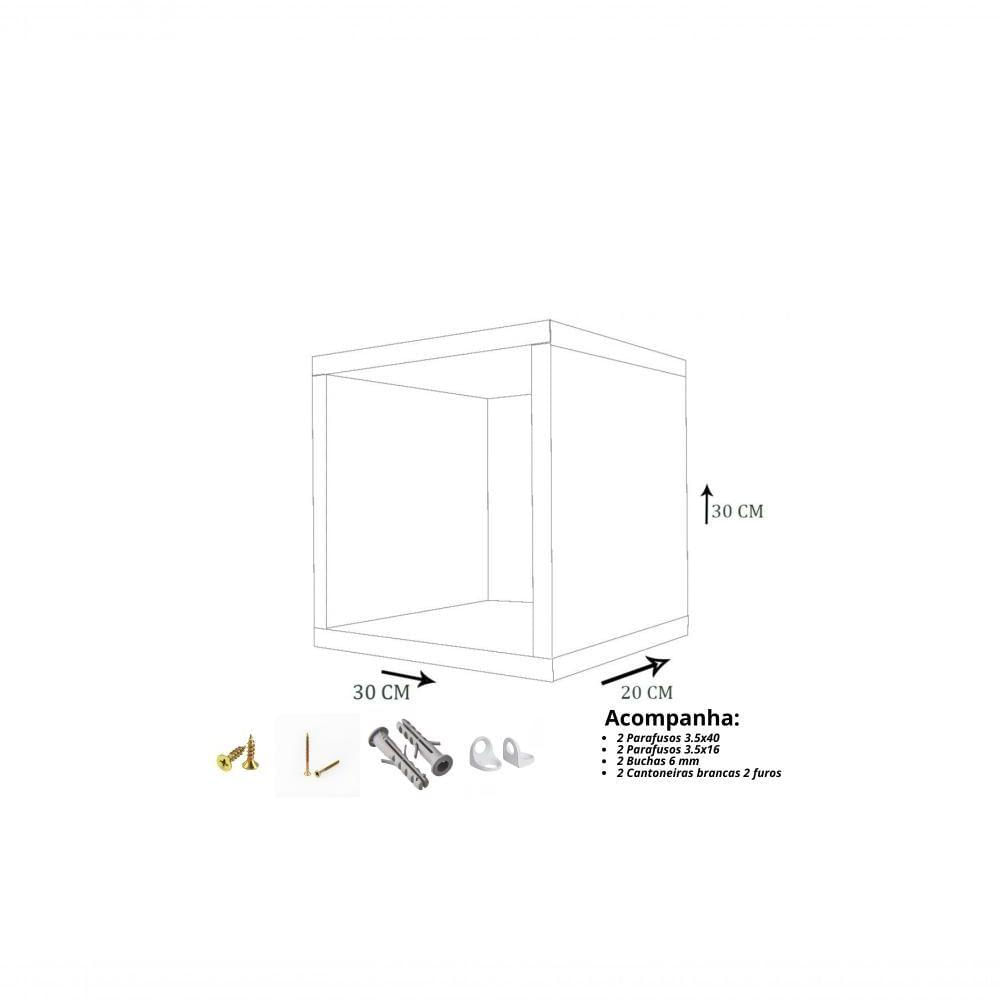 Nicho Decorativo 30x30x20 Cm Em Mdf Branco [f031]