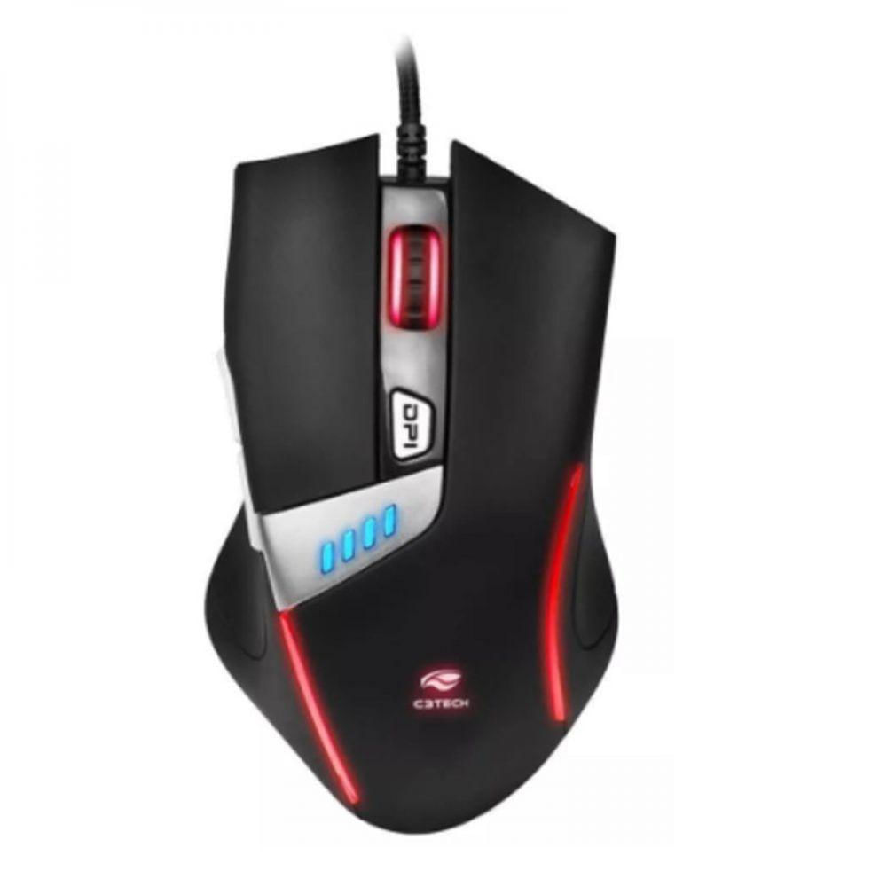 Mouse Usb Gamer C3Tech Computador Gamer Cabo De Nylon