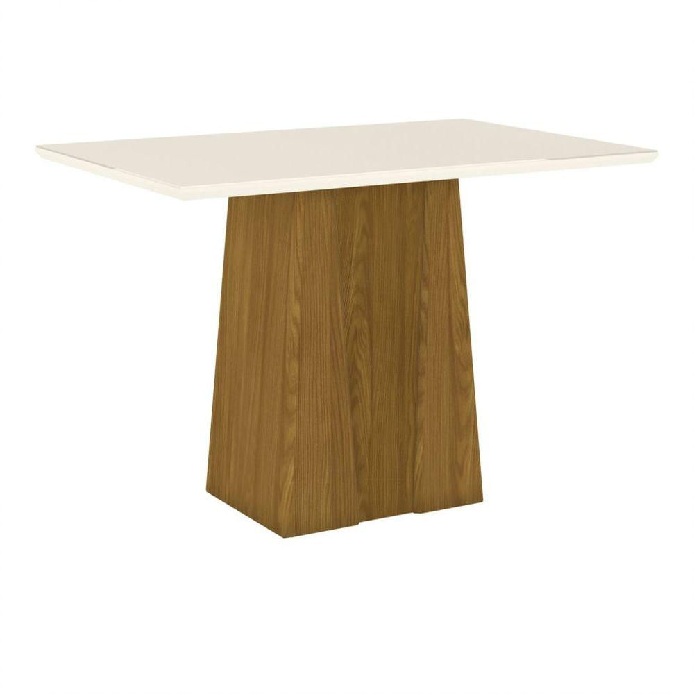 Mesa De Jantar Canto Reto 120cm Elisa Henn Nature Ou Nature/off White