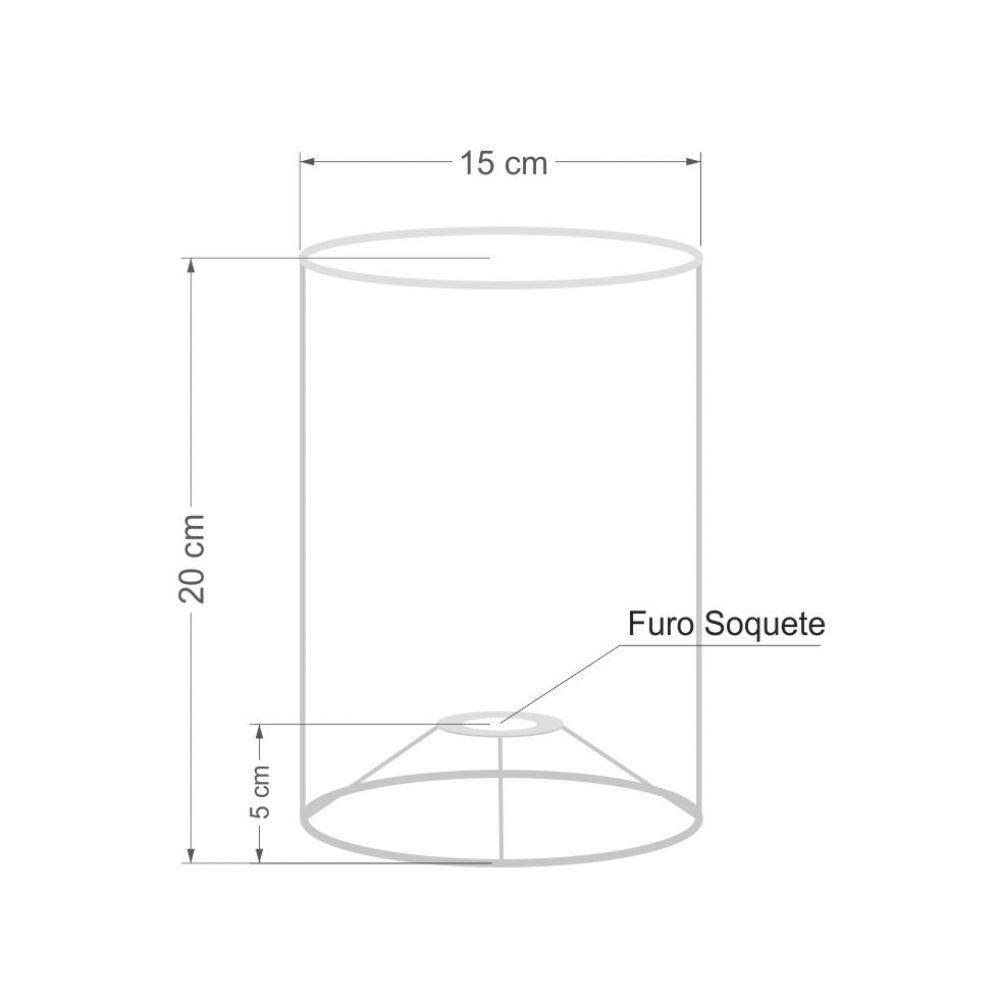 Cúpula Abajur Cilíndrica Cp-8003 Ø15x20cm Branco