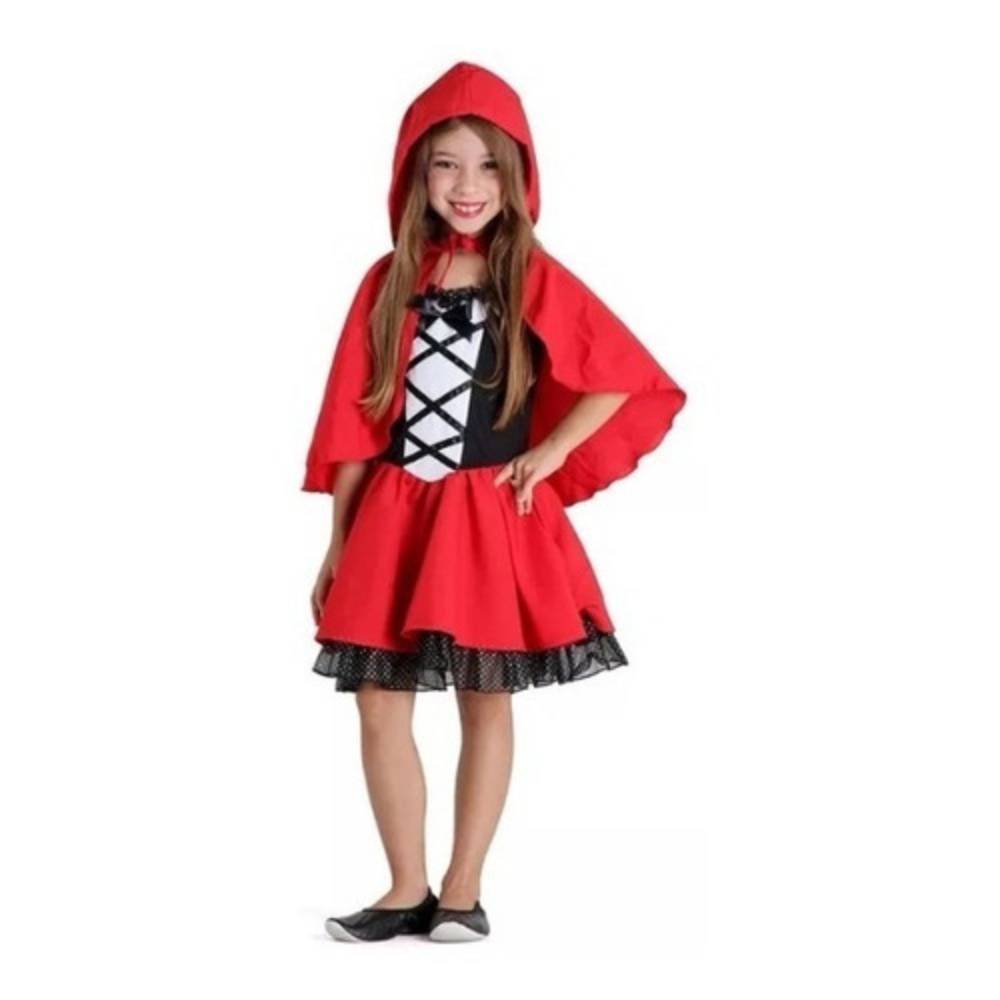 Fantasia Infantil Chapeuzinho Vermelho Luxo Tam G ( 10 a 12 anos) Sulamericana Fantasias