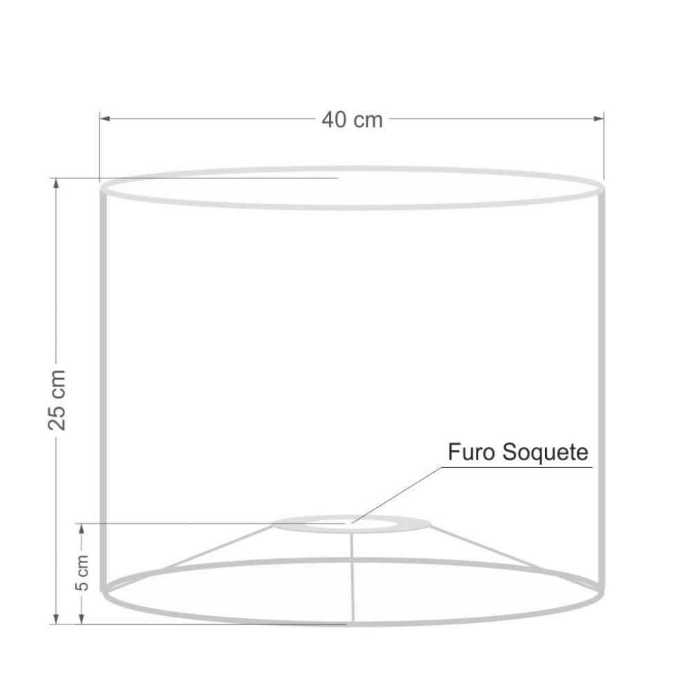 Cúpula Abajur e Luminária em Tecido Vivare 40x25cm Lilás