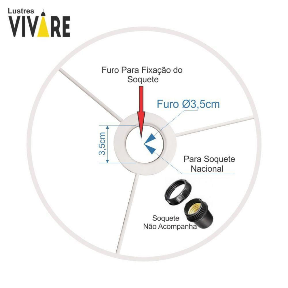 Cúpula Abajur e Luminária em Tecido Vivare 40x25cm Lilás