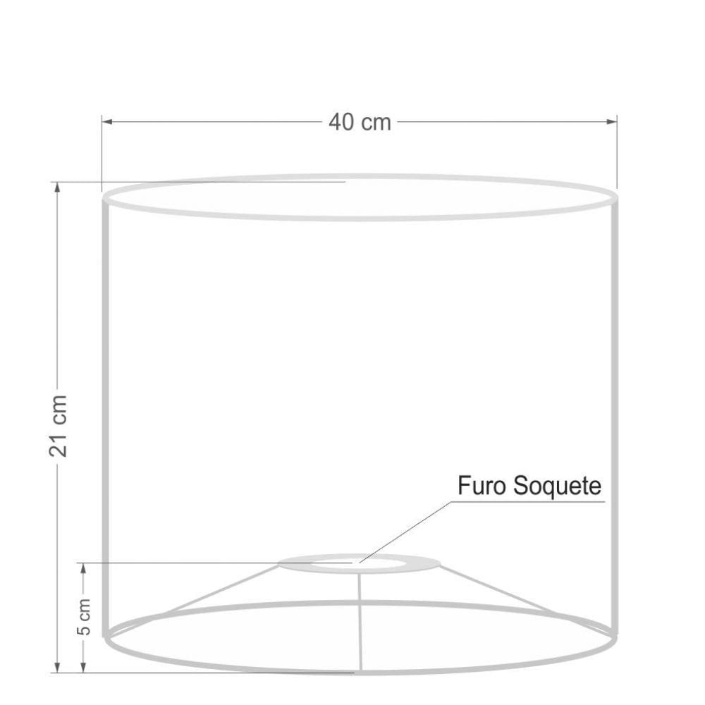 Cúpula Abajur Cilíndrica Cp-7017 40x21cm Palha