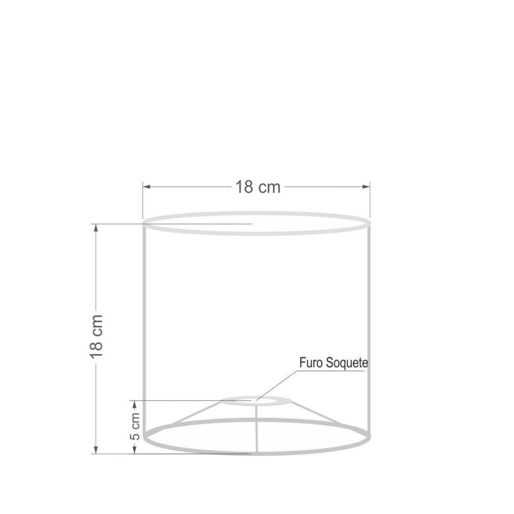 Cúpula Abajur Cilíndrica Cp-7005 Ø18x18cm Laranja