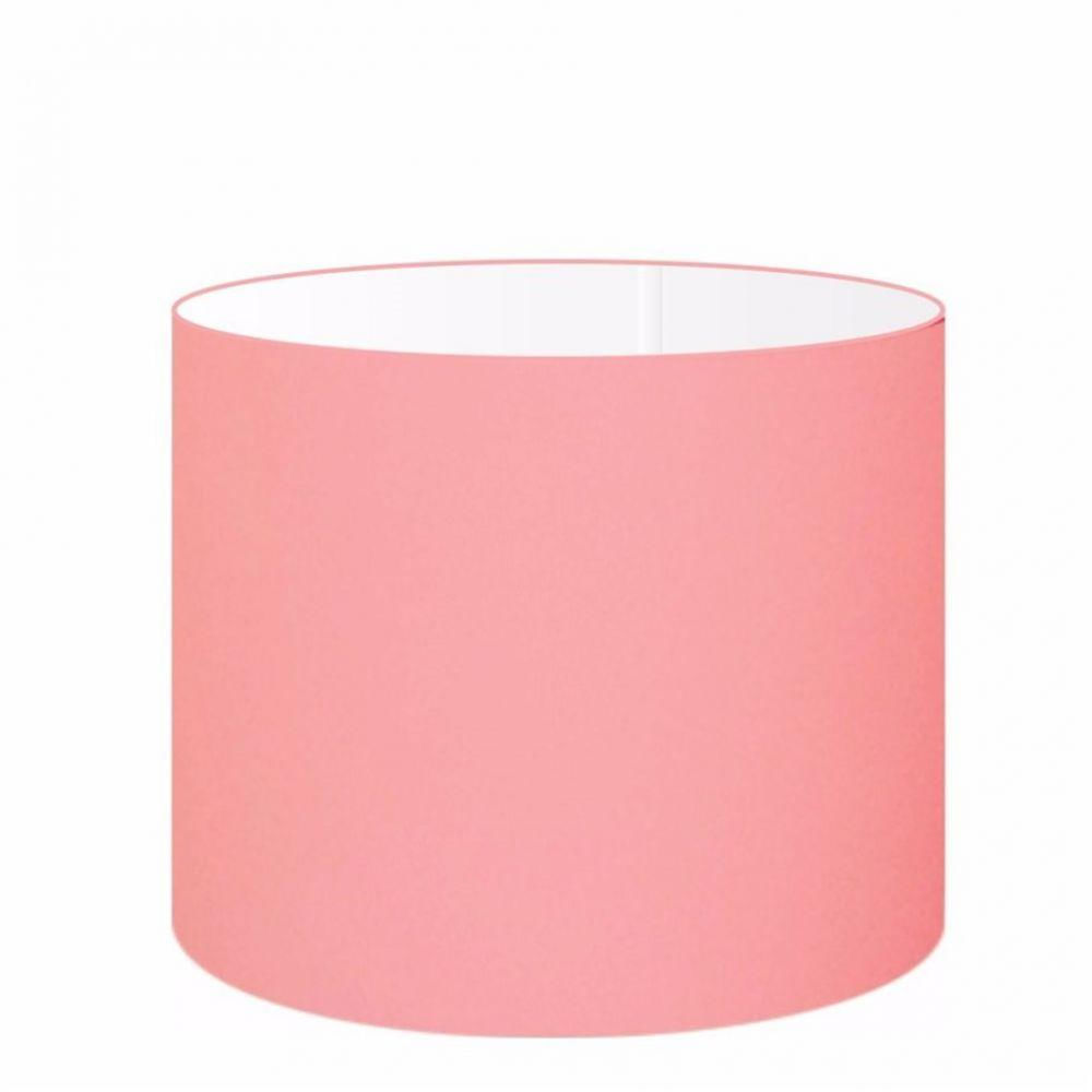 Cúpula Abajur e Luminária em Tecido Vivare 40x30cm Rosa Tela