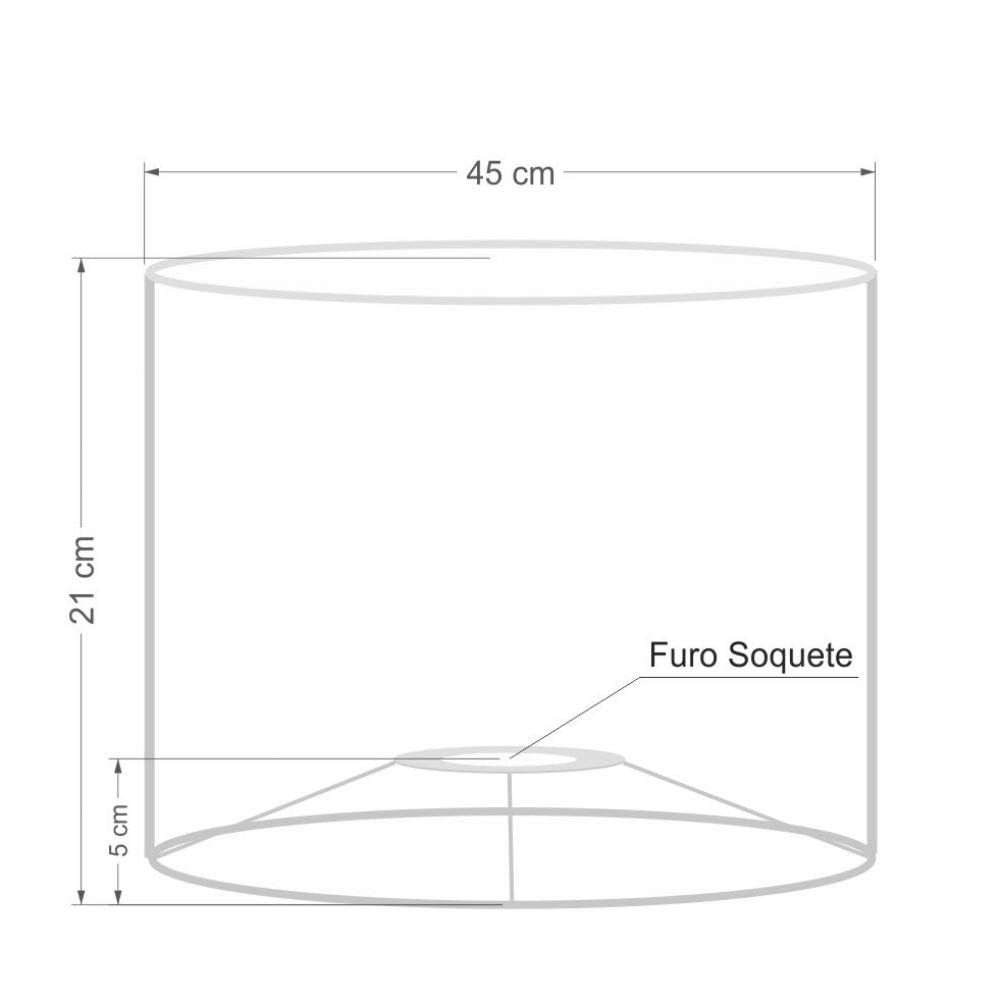 Cúpula Abajur e Luminária em Tecido Ø45x21cm Café