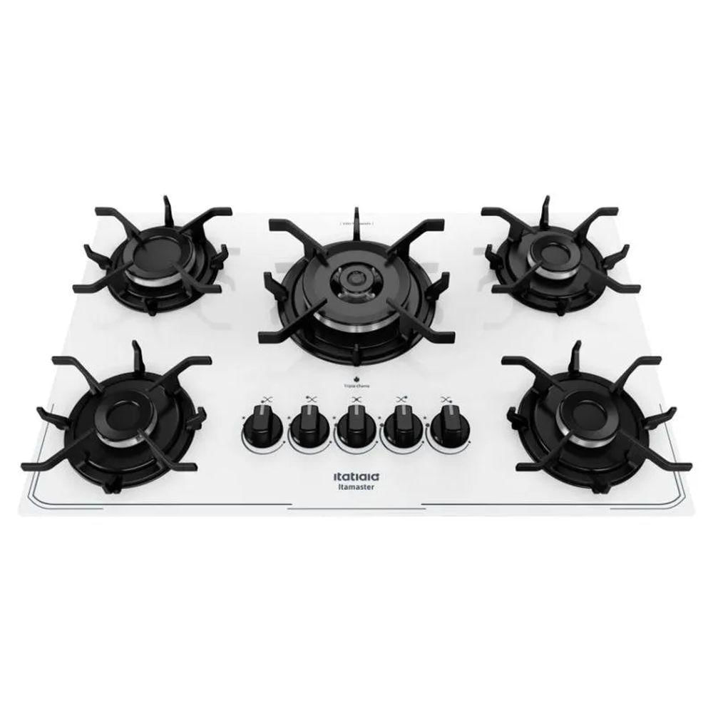 Cooktop A Gas 5 Bocas Itatiaia Itamaster Tripla Chama Branco