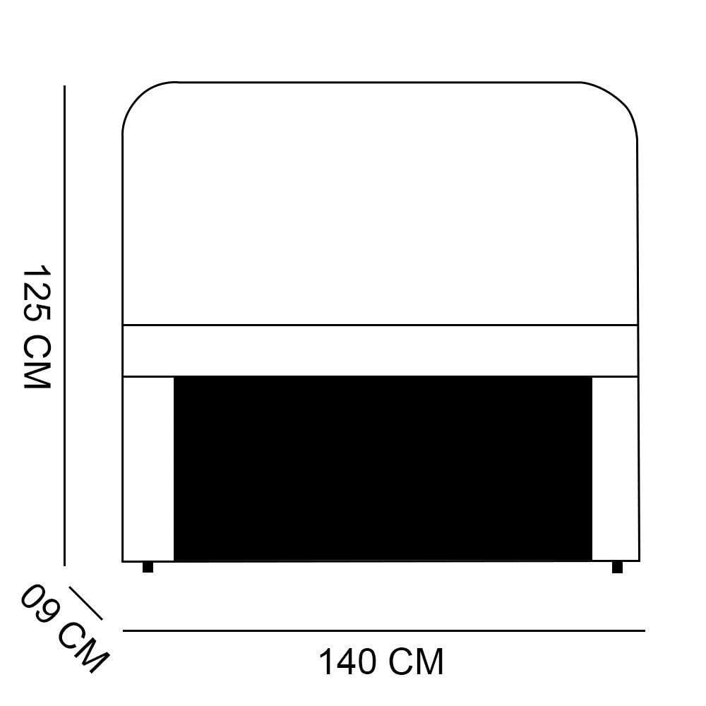 Cabeceira Casal 1,40m Atenas Suede Marrom