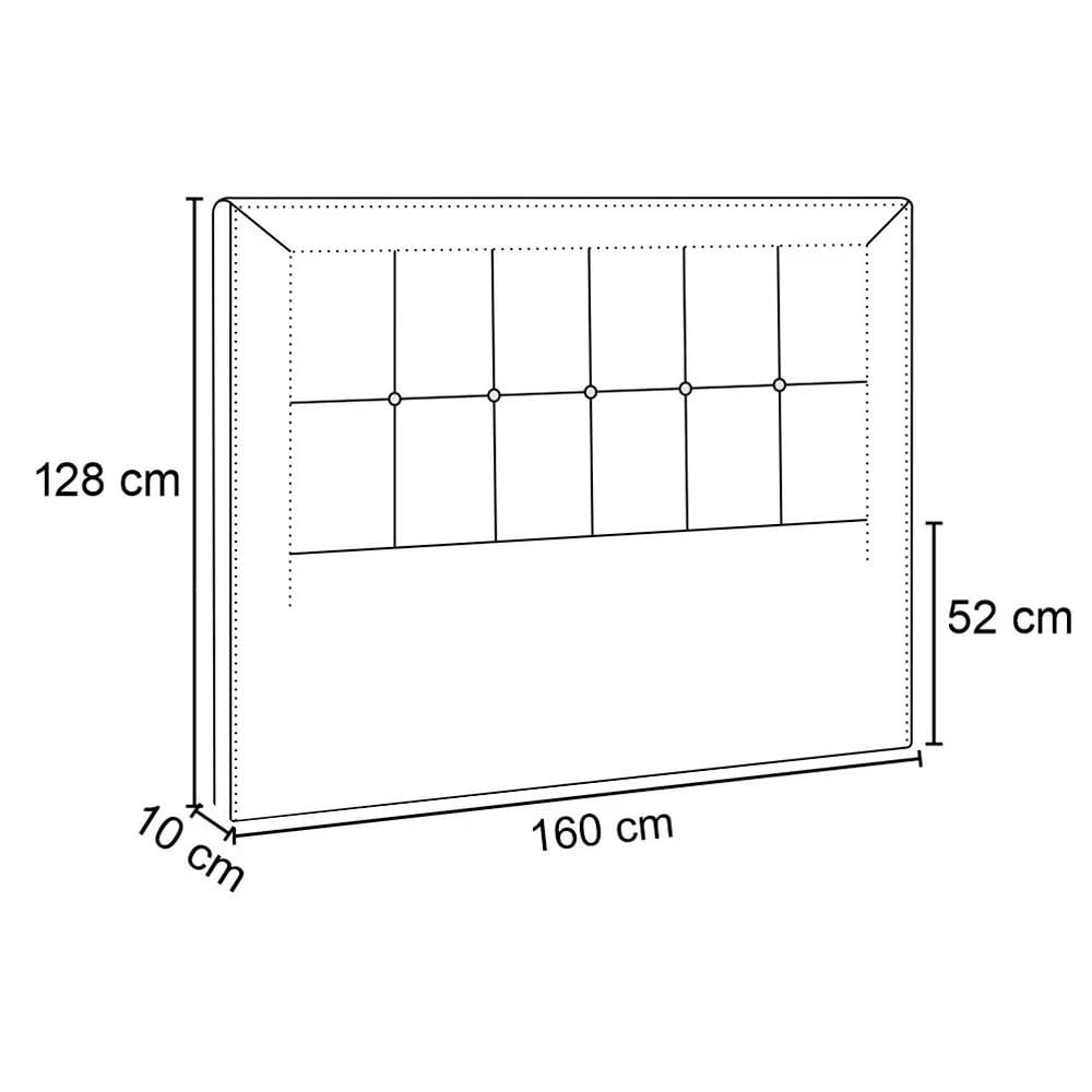 Cabeceira Cama Box Casal Queen 160cm Paolla P02 Facto Pérola - Mpozenato