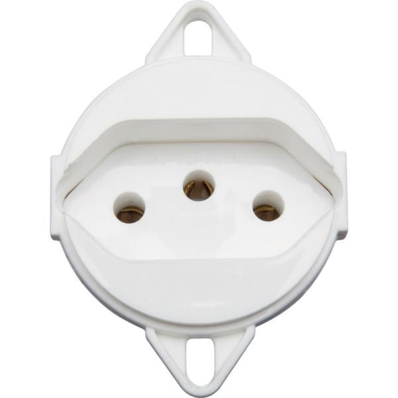 Tomada 2P+T para Tampa de Piso Tramontina 10 A 250 V Branca