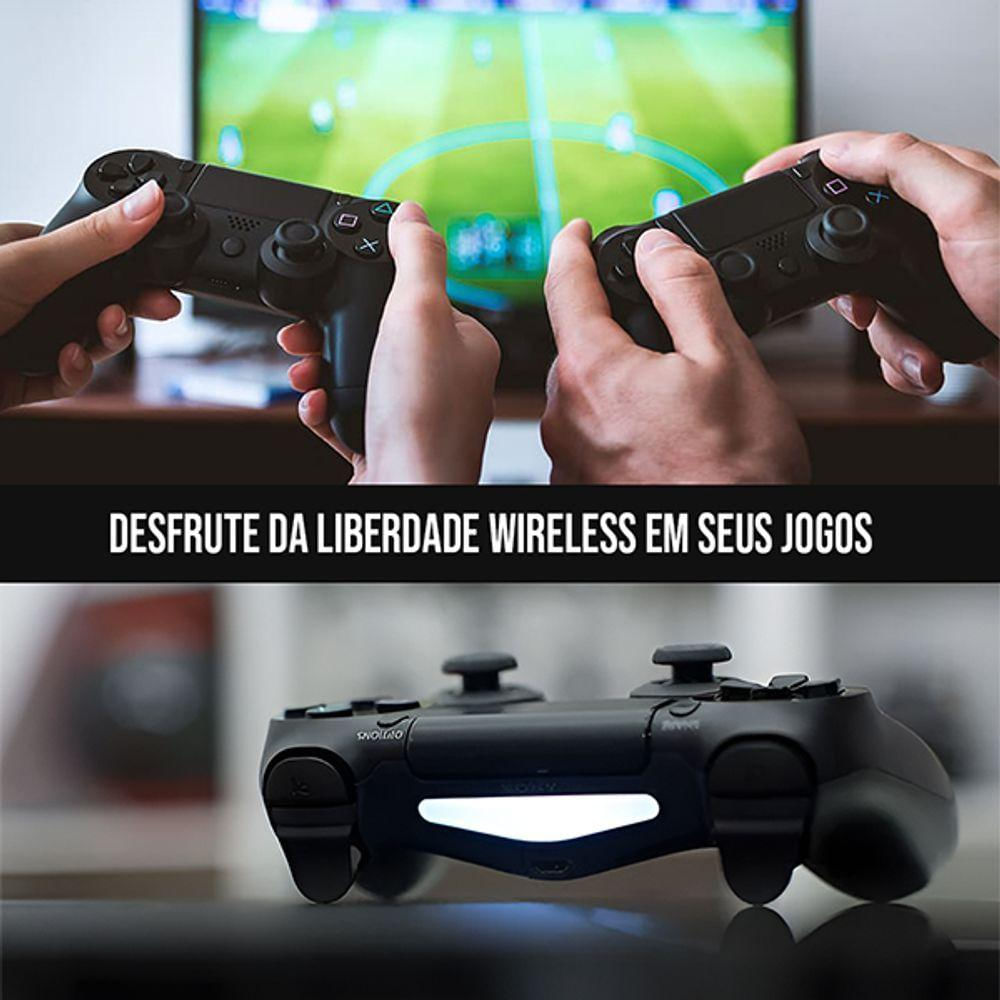 Manete Joystick Sem Fio Compátivel Com Playstation 4 Pc E Celular Botões Sensíveis De Alta Precisão