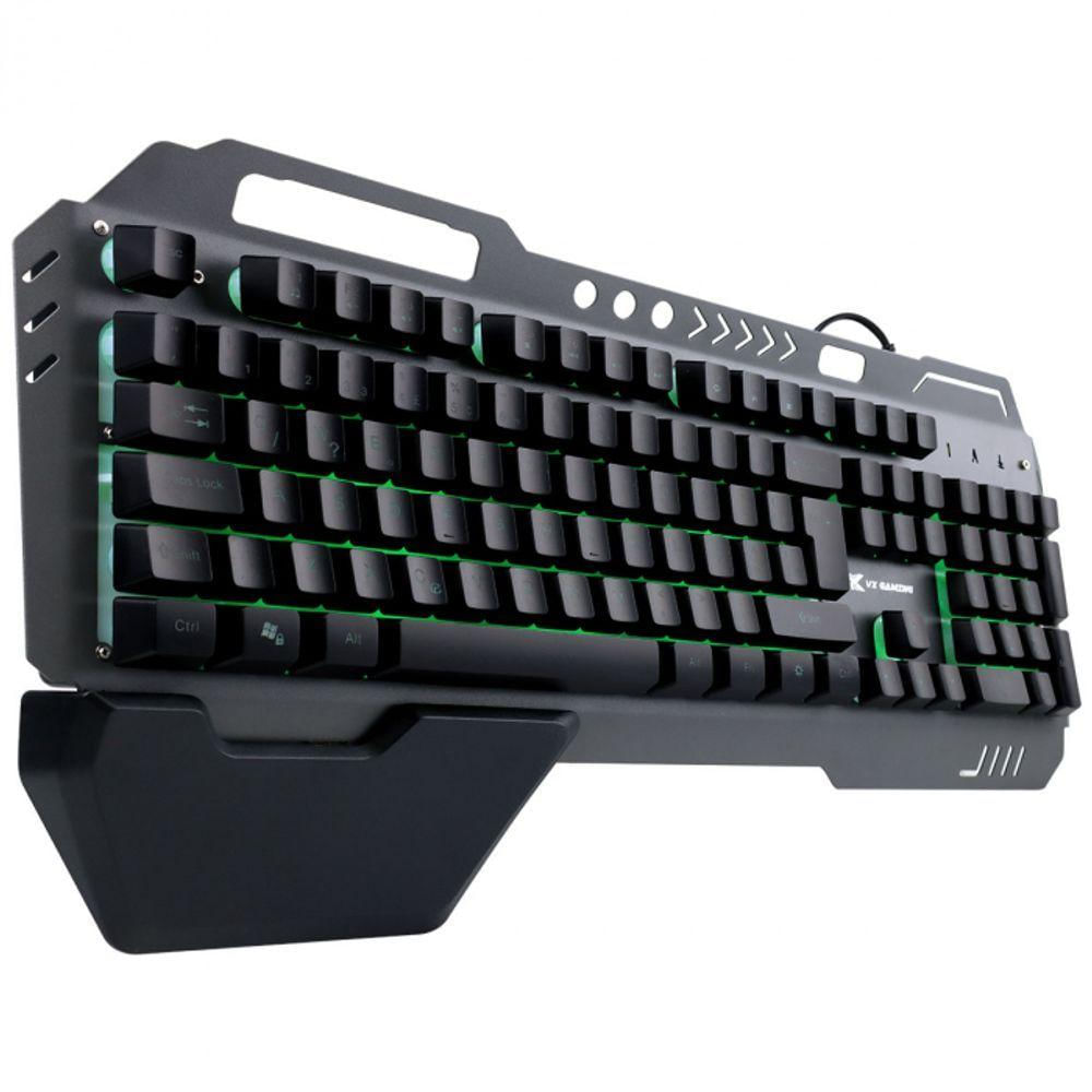 Teclado Gamer Vx Gaming Armor Led 7 Cores 1.8 M Usb Sensacao Mecanica Poio De Pulso Magnetico-gt500