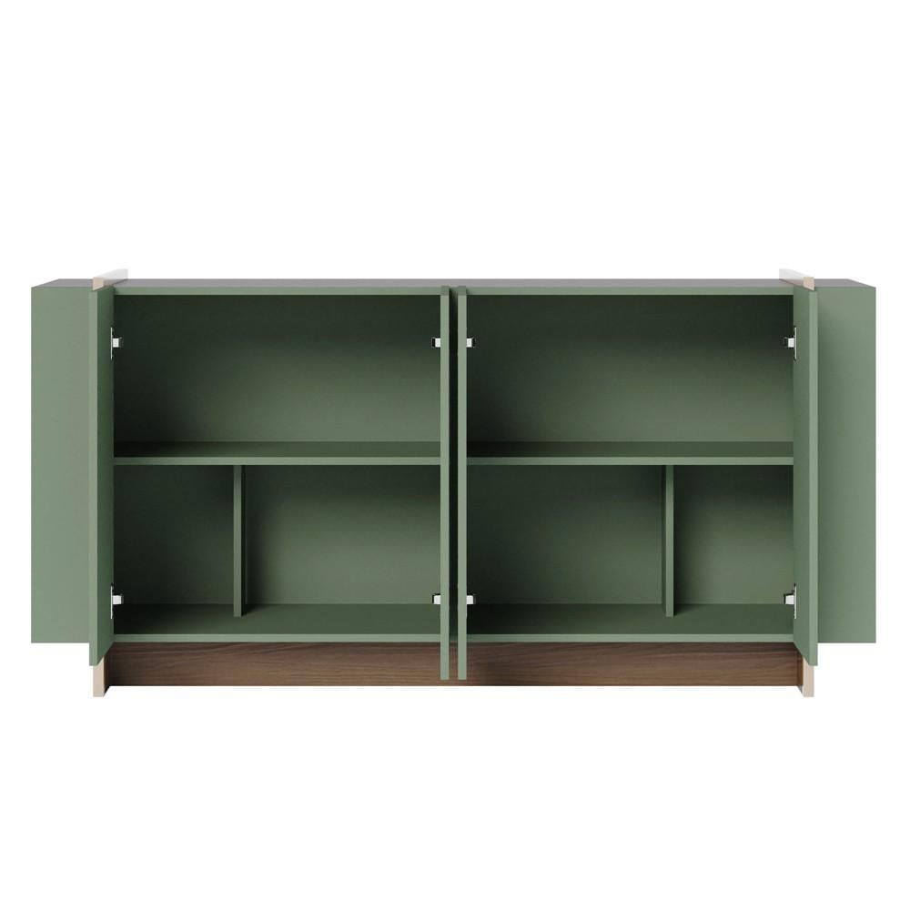 Balcão Aparador Buffet 4 Portas 160cm Barcelona C05 Hortelã/Amêndoa - Mpozenato