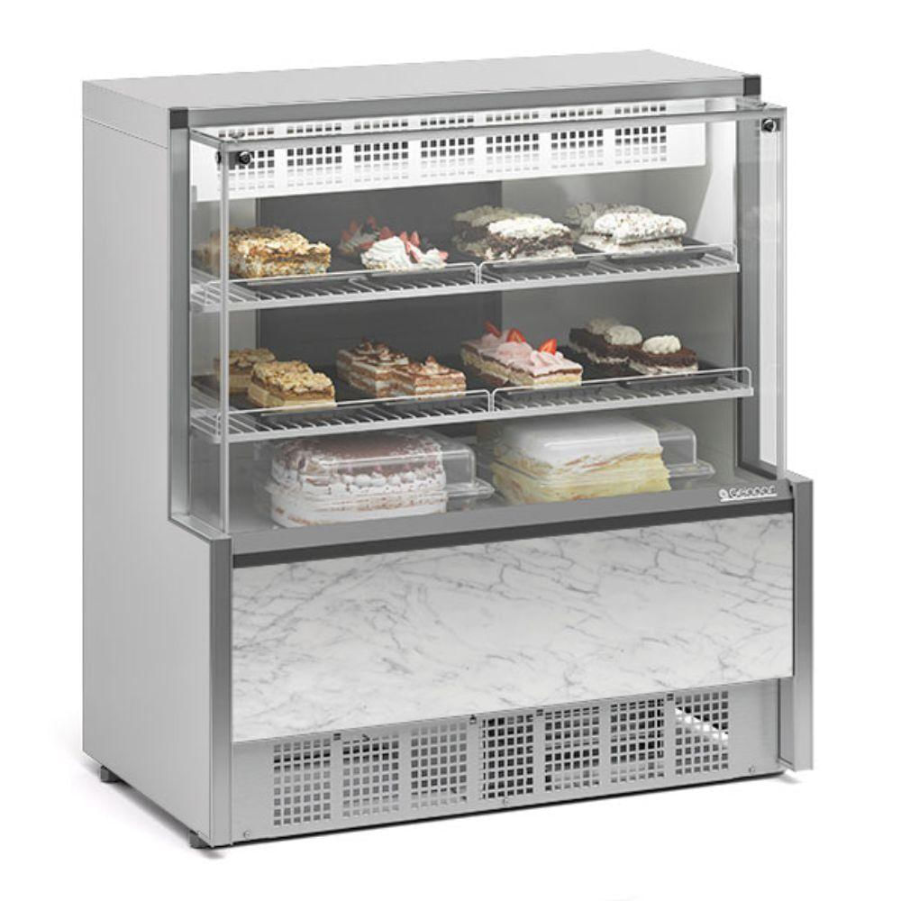 Vitrine Refrigerada Confeitaria Dupla Função Aurora Gpea110r Gelopar 1,06mt Branco 110v