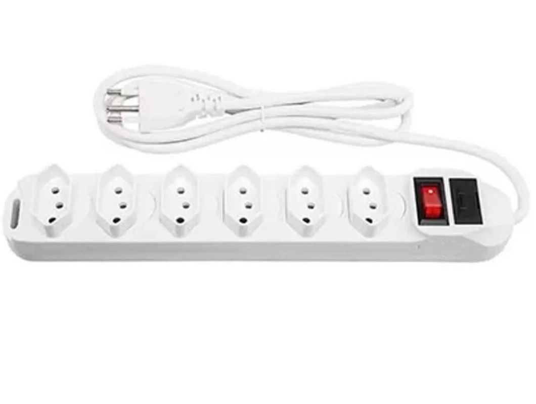 Filtro De Linha Régua Extensão Com 6 Tomadas 2P+T Com Cabo 1.5 Mts Bivolt