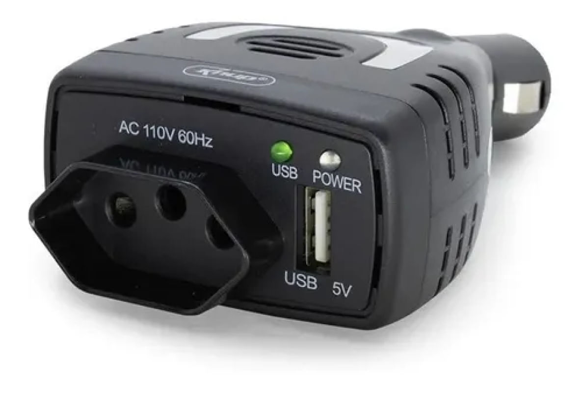Fonte Inversor De Potência 75w Carrega Notebook Carro Celular