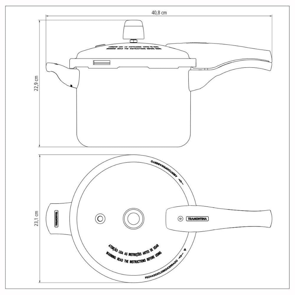 Panela De Pressão 4,5l Alumínio Antiaderente Grafite + 3 Utensílios - Tramontina