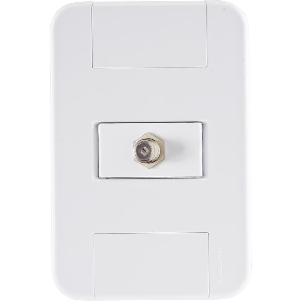 Conjunto 4x2 com 1 Tomada TV/SAT Coaxial Tramontina Tablet Branco