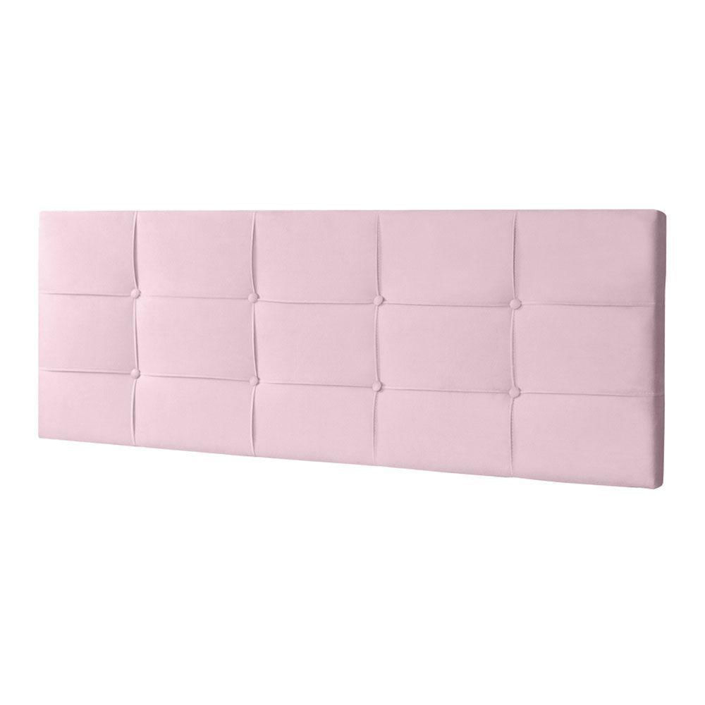 Cabeceira Painel Solteiro 0,90m Roma Suede Rosa Bebê