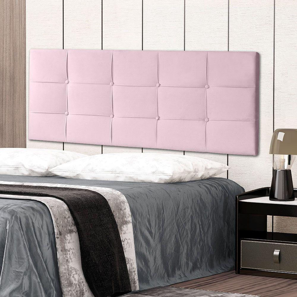 Cabeceira Painel Solteiro 0,90m Roma Suede Rosa Bebê