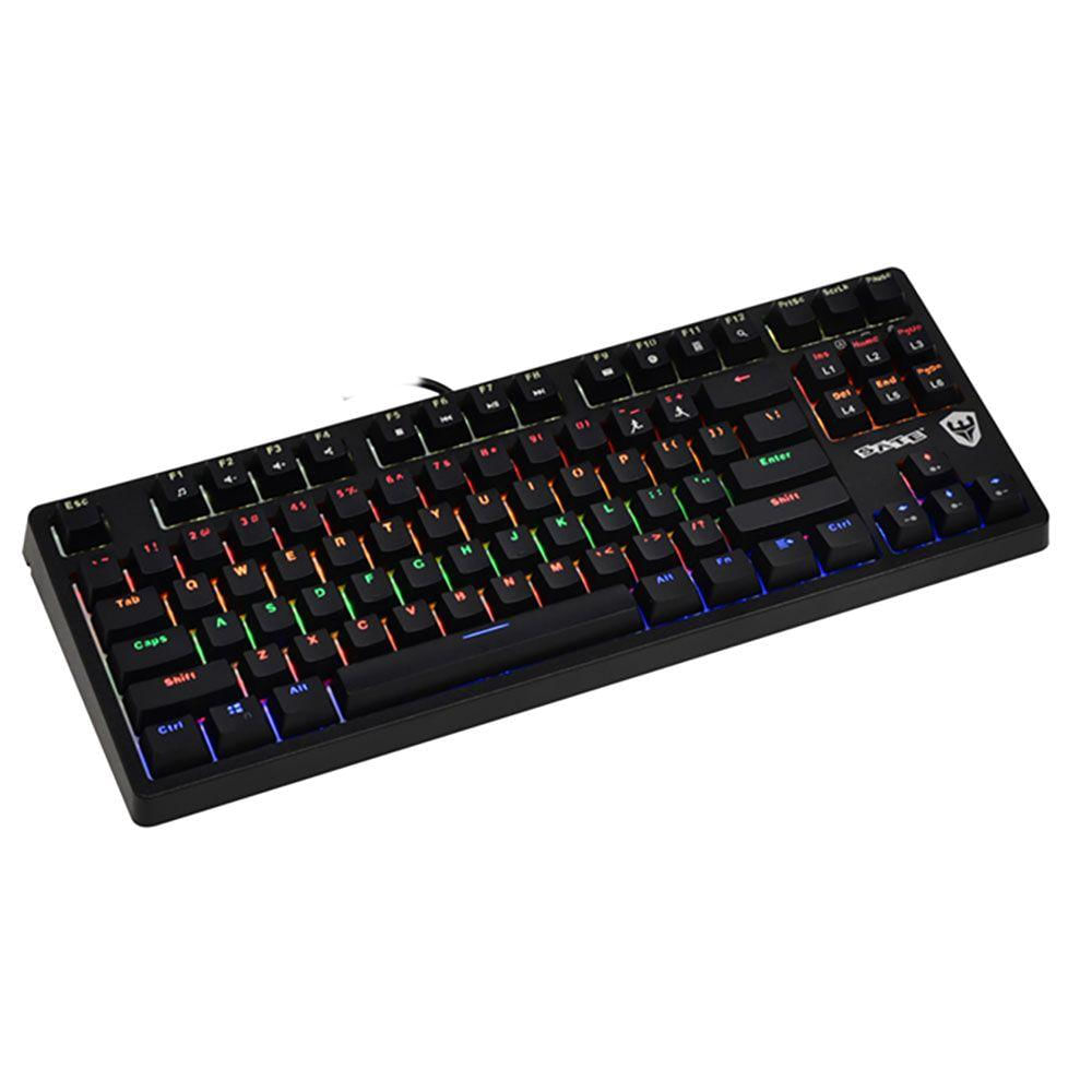 Teclado Mecânico Gamer Sate K5 Switch Blue RGB USB