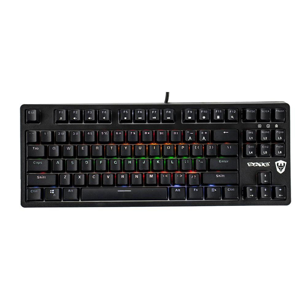 Teclado Mecânico Gamer Sate K5 Switch Blue RGB USB