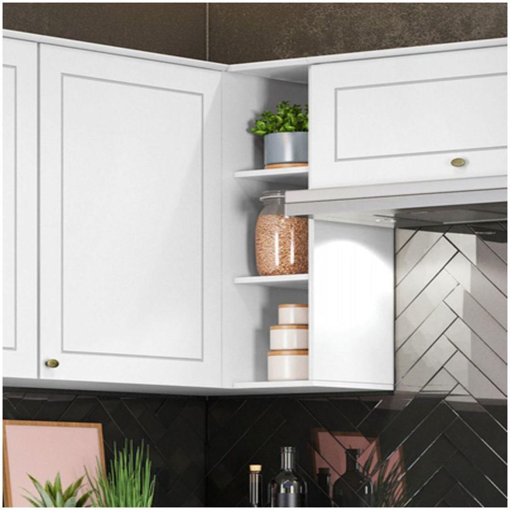 Armário De Cozinha Canto Reto 94 Cm 01 Porta Nova York Henn Branco