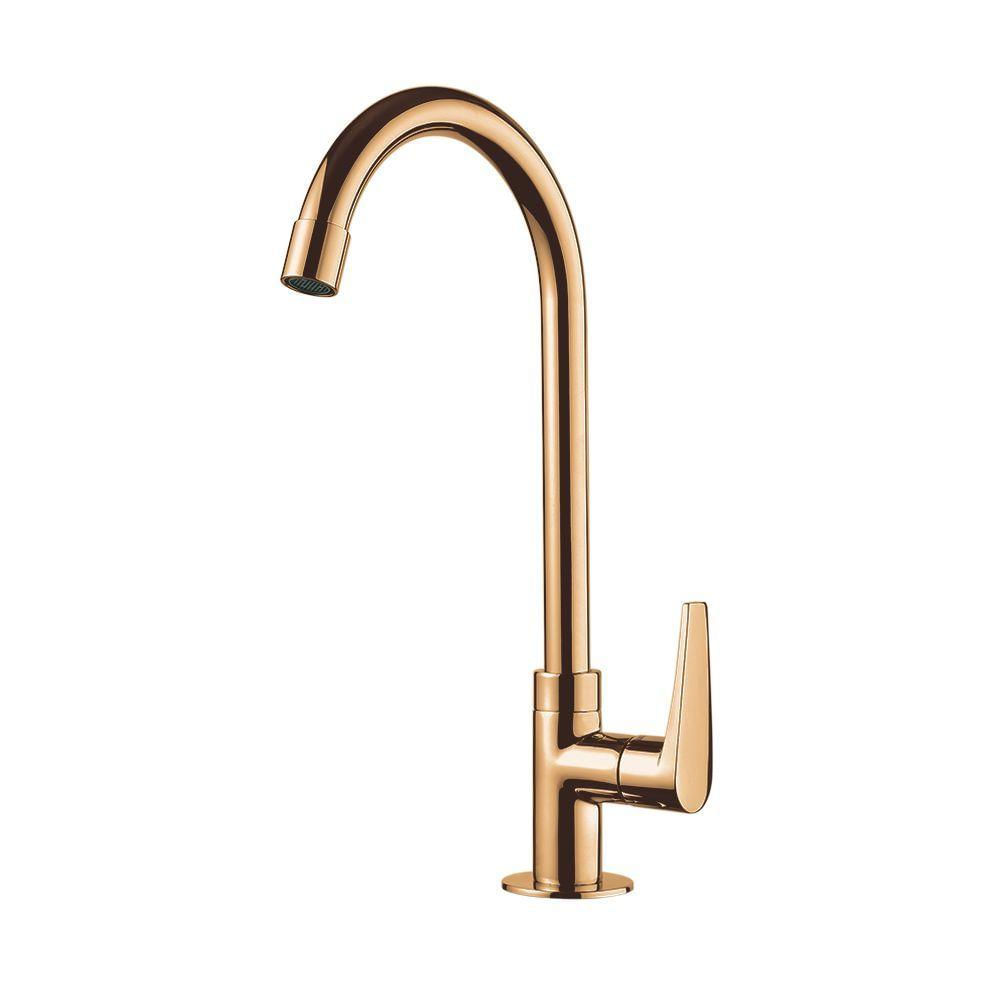 Torneira Para Lavatório Lorenzetti Joy 1195 R32 Rose Gold De Mesa