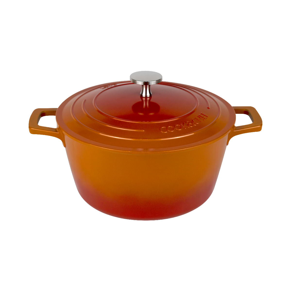 Panela Cerâmica 20cm Caçarola Alumínio Antiaderente Indução Cook &amp; Chef 2,5L Mimo Style Laranja