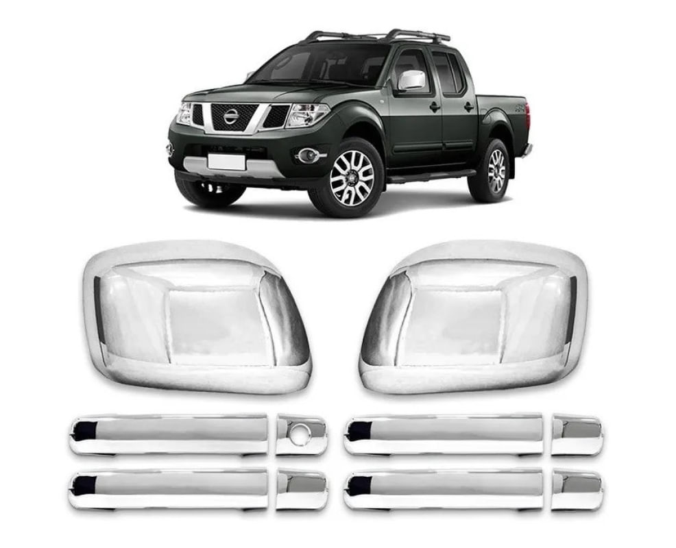 Kit Aplique Cromado Maçaneta Retrovisor Nissan Frontier 2008 à 2016