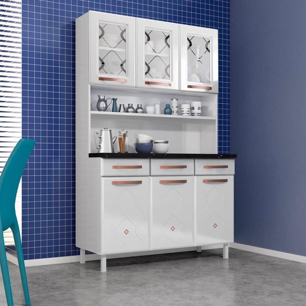 Armário De Cozinha Aço Kit Telasul Mirage New Branco