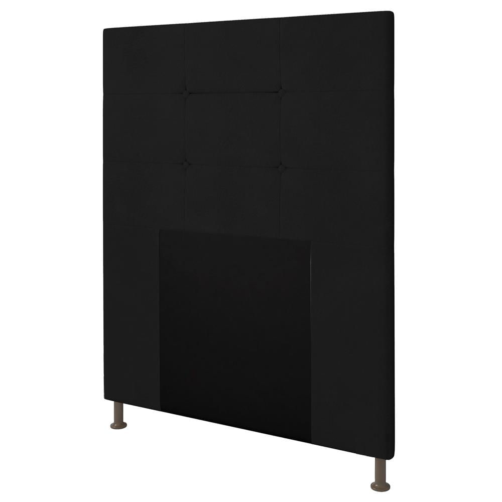 Cabeceira Cama Box Solteiro 90cm Safira Sintético I02 Preto - Mpozenato