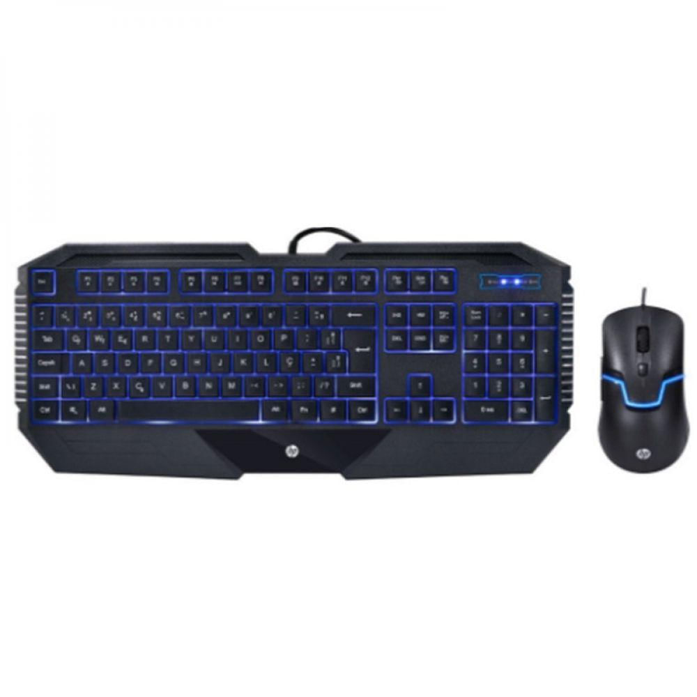 Kit Teclado E Mouse Usb Gamer Hp Gk110 Pra Youtuber