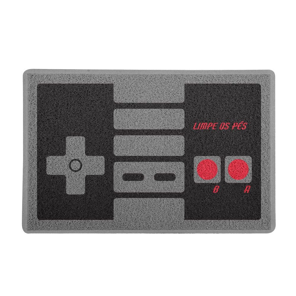 Beek Geek's Stuff Capacho / Tapete Controle Nes, 60x40cm, Cinza