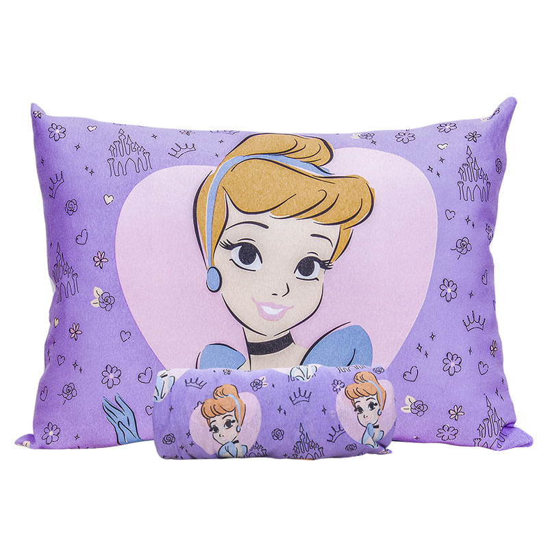 Jogo de Cama Portallar Solteiro Joy Malha Mista Estampado Disney Princess Cinderela 2 Pçs Lavanda