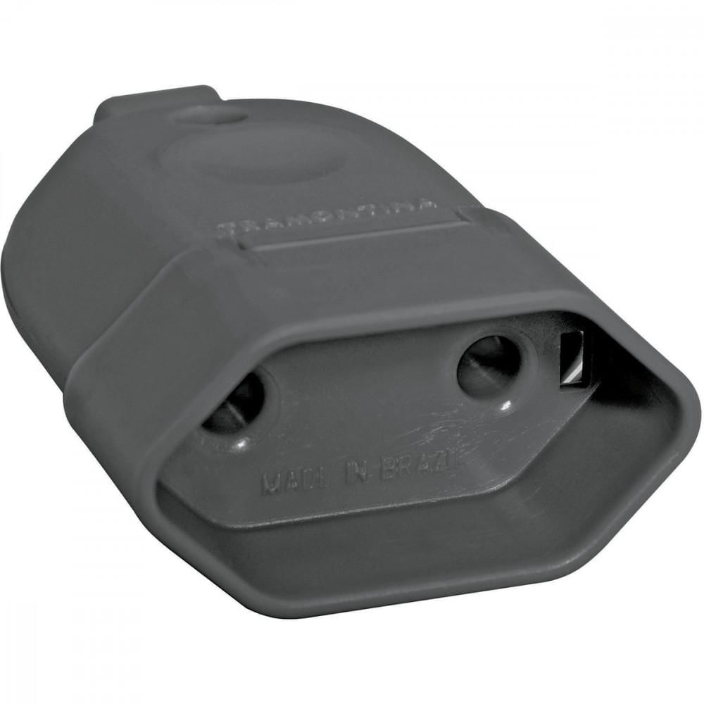 Plugue Femea 2P 10 A 250 V Tramontina Preto