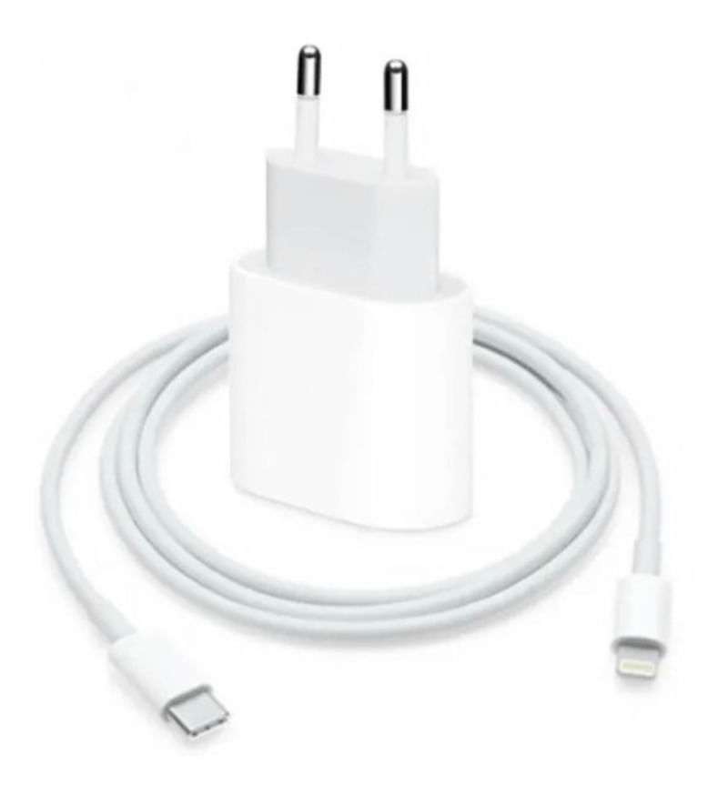 Cabo + Fonte Compatível iPhone SE X Xr 11 12 13pro Usb-c 20w