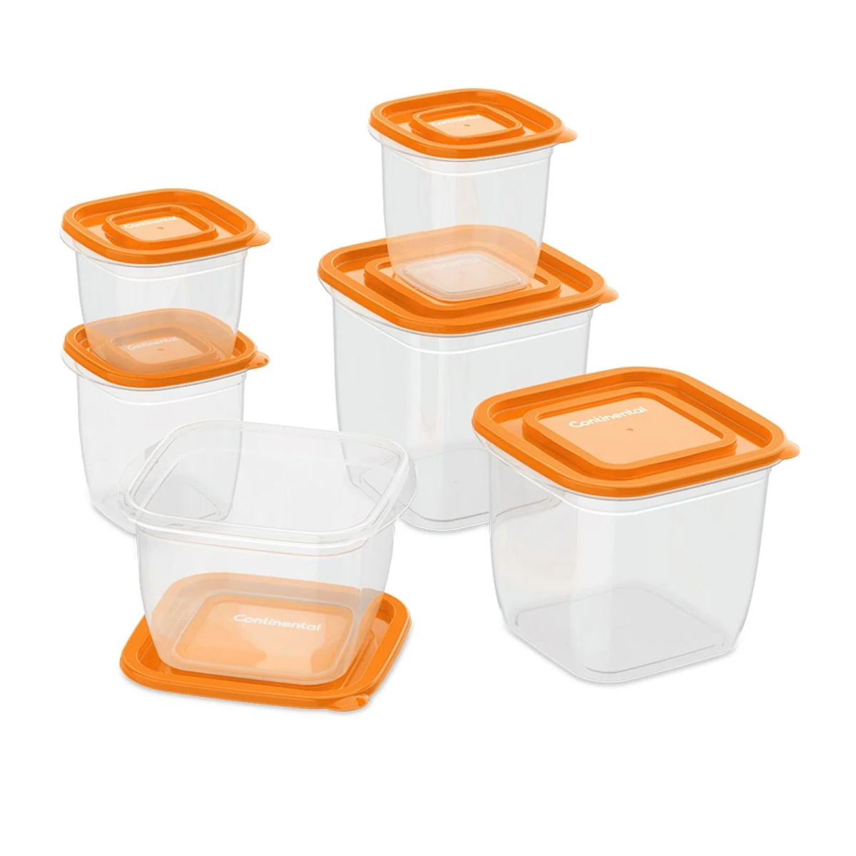 CONJUNTO POTES CONTINENTAL PLASTICO LARANJA 06UND 41046087